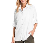 Safari Clothes for Women, Safari Shirt, Shirt Extender for Women, Ladies Lightweight Long Sleeve Hunting Hiking Tops,Women's Outdoor Sun Protective Clothing, Women's Travel Clothes White