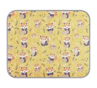 Safari Cute Lesser Panda Yellow Summer Cooling Dog beds Self Cooling mats for Dogs for Kittens Cats Outdoor Non Slip esterilla refrescante para Perros M
