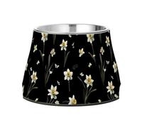 Safari Daffodils Black Bowls for Pets with Stand Stainless Steel Pets Bowl Stand for Loving Pet Comfort Feeding