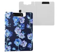Safari Delphinium Navy Blue Clipboard with Folder Double Clips Pen Holder Clip Board with Cover Clipboard Clipfolio Laboratory Accessories