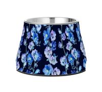 Safari Delphinium Navy Blue Feed Dog Bowl with Stand Stainless Steel Pets Basic Bowls for Slow Feed Dogs Comfort Feeding