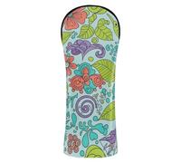 Safari Elements Graffiti Seamless Pattern Head Covers for Golf Clubs Pu Leather with Number Tag for Driver Fairway Wood Hybrid