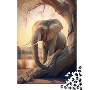 Safari Elephant Nature 1000 Pieces Jigsaw for Adults, Animal Themed Puzzle, Quiet Evening Activity, 70x50cm/1000pcs