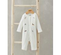 Safari Embroided Romper CREAM Up To 1 Month