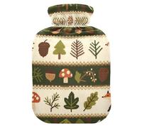 Safari Fox Green Brown Cute hot Water Bottle with Soft Cover, 2L Water Bags for Hot and Cold Therapies, Hot and Cold Therapies, bolsas para agua Caliente