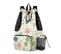 Safari Frogs Cute Drawstring Bags Climbing Gym Bag With Pockets Wet and Dry Separation