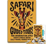 Safari Guided Tours Poster Classic Jigsaw Puzzle for Adults, 500 PCS