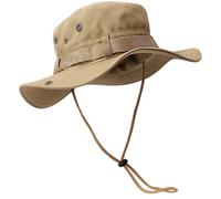 Safari Hat with Adjustable Rope, Explorer Hat for Women and Men, Lightweight Jungle Hats for Outdoor Activities Like Fishing, Hiking and So On, Adjustable Head Size 54-59 cm (Khaki)