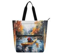 Safari Illustration Colorful Kids Tote Bag Piano Book Bag for Boys Girls Women Large Reusable Shopping Bag with Zipper for College Shopping Beach Rainbow
