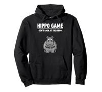 Safari Joke Humor Hippopotamus Game Don’t Look at the Hippo Pullover Hoodie