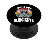Safari Just A Boy Who Loves Elephants Nature PopSockets Adhesive PopGrip