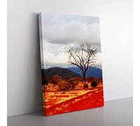 Safari Kenya Landscape Africa Landscape Modern Canvas Wall Art Print Ready to Hang, Framed Picture for Living Room Bedroom Home Office Décor, 76x50 cm (30x20 Inch)