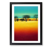 Safari Landscape View Framed Print | A2 Black Framed Wall Art | Ready to Hang | Modern Nature Picture | Living Room Bedroom Lounge Office