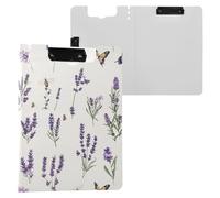 Safari Lavender Neutral Folding Clipboard Horizontal and Vertical Double Clips Clip Board with Cover Clipfolio Office Supply