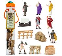 Safari Ltd. Ancient Rome Super Toob Mini Figurines: Gladiator Noblewoman Centurion Senator Caesar Emperor Colosseum Aqueduct Pantheon & More