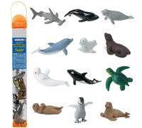 Safari Ltd. Baby Sea Life TOOB - Figurines: Harp Seal Beluga Penguin Dolphin Orca Shark Manatee Turtle Walrus Sea Lion Otter - Educational T