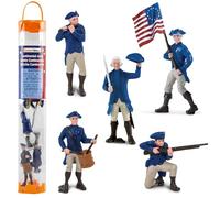 Safari Ltd Historical Collections American Revolutionary War Continental Army Designer TOOB - Includes Flag Bearer, Musketeer, Drummer Boy, Fifer, And George Washington - Ages 3 And Up