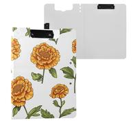 Safari Marigold White Folder Clipboard with Storage Horizontal and Vertical Double Clips Clip Board with Cover Clipboard Padfolio Stationery Supplies