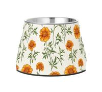 Safari Marigold White Raised Pets Food Bowls Non Slip Stainless Steel Cats Food Dish for Slow Feed Cats Comfort Feeding