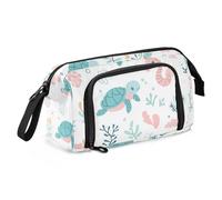 Safari Sea Animals Cartoon Simple Pen Case Large Capacity Art Pencil Case Multifunctional for Teen Girls Middle School