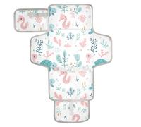 Safari Sea Animals Cartoon Simple Reusable Changing Table pad with Tissue Pocket Portable Baby Changing pad with Built-in Pillow cambiadores de pa?ales para Bebes