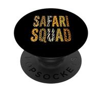 Safari Squad Bold Typography Animal Print Fill PopSockets Adhesive PopGrip