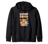 Safari Squad Funny Cute Wildlife Animal Art Zip Hoodie