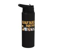 Safari Squad - Jungle Animal Adventure Crew Design Stainless Steel Insulated Water Bottle