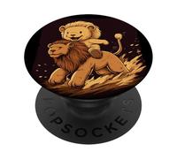 Safari Teddy Bear Teams Up with a Lion for a Cool Look PopSockets Adhesive PopGrip