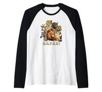 Safari Themed, African Animals Wildlife Nature Raglan Baseball Tee