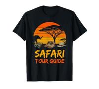 Safari Tour Guide Explorer Hat Savannah Sunset Halloween T-Shirt