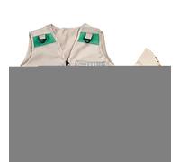 Safari Vest and Hat Set, Kids Fishing Vest, Park Ra-ngers Costume with Pockets & Hanging Loops, Role Play Zoo Keeper Costume, Small/Large Sizes, for Toddler and Kids Adventure
