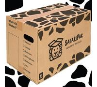 Safaripak - 10 Pack Strong Cardboard Packing Moving House Boxes 52Cm X 30Cm X 30Cm With Carry Handles & Room List Checkboxes