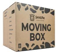 SAFARIPAK - 10 Pack Strong Extra Large 52cm x 52cm x 40cm Reusable Cardboard Storage Packing Moving House Boxes with Carry Handles and Room List Checkboxes - 108 Litres Capacity