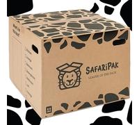SAFARIPAK - 10 Pack Strong Extra Large Reusable Cardboard Storage Packing Moving House Boxes 52cm x 52cm x 40cm with Carry Handles and Room List Checkboxes - 108 Litres Capacity