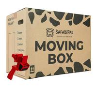SAFARIPAK - 25 Pack Strong Large 52cm x 30cm x 30cm Reusable Cardboard Storage Packing Moving House Boxes with Carry Handles and Room List Checkboxes - 47 Litres Capacity - Inc. Tape Dispenser Gun