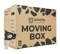 SAFARIPAK - 25 Pack Strong Large Reusable Cardboard Storage Packing Moving House Boxes 52cm x 30cm x 30cm with Carry Handles and Room List Checkboxes - 47 Litres Capacity - Inc. Tape Dispenser Gun