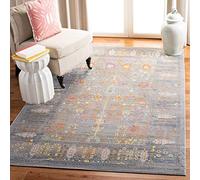 SAFAVIEH Boho Rug for Living Room, Dining Room, Bedroom - Valencia Collection, Short Pile, in Grey and Multi, 122 X 183 cm