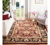 Safavieh Classic Collection CL239B Handmade Traditional Wool Area Rug, 6' x 9', Burgundy/Black