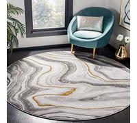 Safavieh Craft Collection CFT819F Area Rug, 9' Round, Grey/Gold