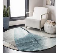 Safavieh Hollywood Collection HLW715D Grey and Teal Mid-Century Modern Abstract Area Rug (8' x 10')