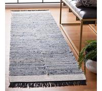 Safavieh Kilim Collection Runner Rug - 2'3" x 9', Blue & Ivory, Handmade Flat Weave Boho Fringe Wool & Jute, Ideal for High Traffic Areas in Living Room, Bedroom (KLM310L)