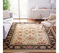 SAFAVIEH Lyndhurst Collection 8' Square Ivory/Black LNH212B Traditional Oriental Non-Shedding Living Room Bedroom Dining Home Office Area Rug