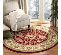 SAFAVIEH Lyndhurst Collection Area Rug - 8' Round, Red & Ivory, Traditional Oriental Design, Non-Shedding & Easy Care, Ideal for High Traffic Areas in Living Room, Bedroom (LNH212F)