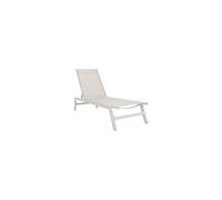 Safavieh Metal Outdoor Chaise Lounger with Adjustable Back, in Silver and Beige