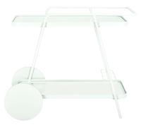 Safavieh Modern 2 Tier Bar Cart, METAL/MDF/GLASS, White