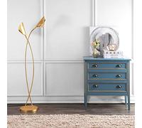 SAFAVIEH Modern Metal Floor Lamp, in Gold Leaf, 30 X 45 X 150