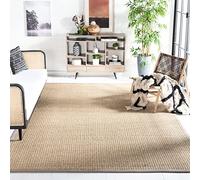 Safavieh Natural Fiber Collection Area Rug - 9' x 12', Natural & Grey, Border Basketweave Seagrass Design, Easy Care, Ideal for High Traffic Areas in Living Room, Bedroom (NF114P)