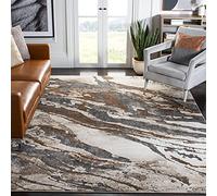 Safavieh Pacific Collection PFC865F Modern Abstract Area Rug, 6' 7" Square, Dark Grey/Beige