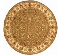 Safavieh Traditions Collection TD602B Handmade Sage and Ivory Wool and Silk Round Area Rug, 8-Feet Round